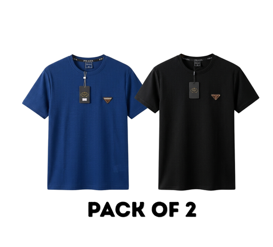 2 T-Shirts Combo: Imported China Fabric Stretchable T-Shirt for Men's & Women's
