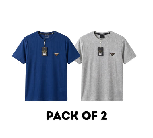 2 T-Shirts Comb: Imported China Fabric Stretchable T-Shirt for Men's & Women's