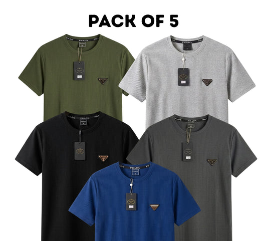 5 T-Shirts Comb: Imported China Fabric Stretchable T-Shirt for Men's & Women's