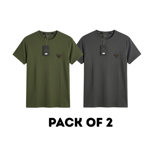 2 T-Shirts Comb: Imported China Fabric Stretchable T-Shirt for Men's & Women's