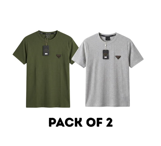 2 T-Shirts Comb: Imported China Fabric Stretchable T-Shirt for Men's & Women's