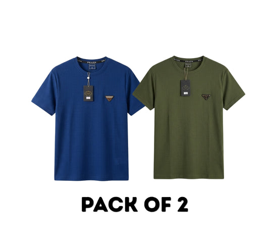 2 T-Shirts Comb: Imported China Fabric Stretchable T-Shirt for Men's & Women's